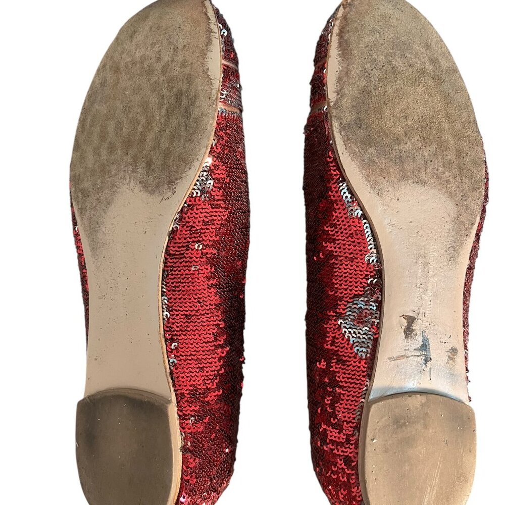 Ruby Silver Reversible Sequin Flats Salvatore Fer… - image 5